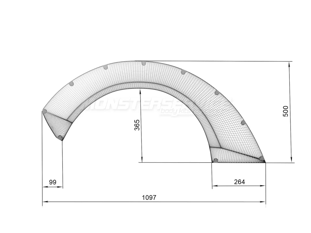 Fenderflares universal 40-100mm aus ABS